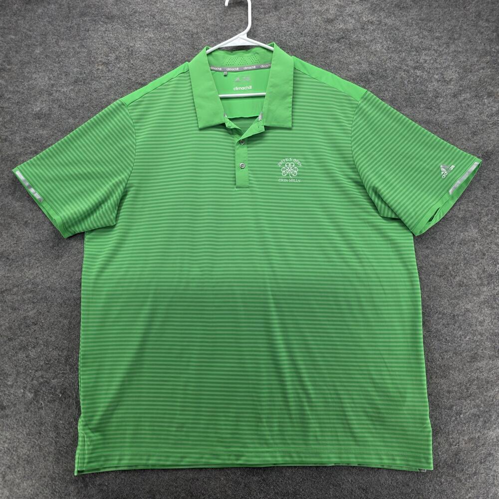 2017 U.S. Open Erin Hills Shirt Mens 2XL Green Golf Polo Adidas Climachill